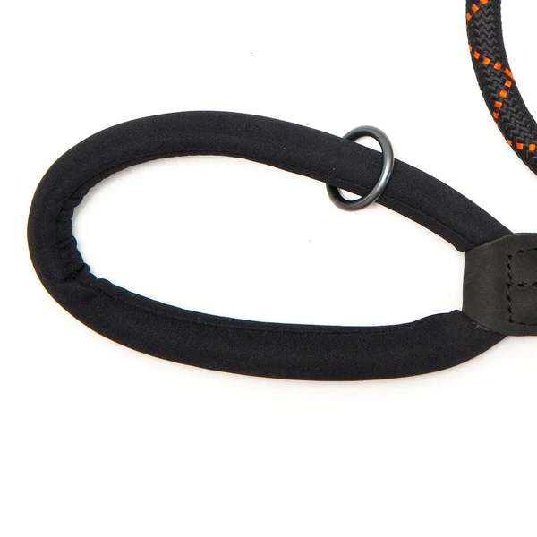 Screw Lock Comfort Rope Lead - Black and Orange